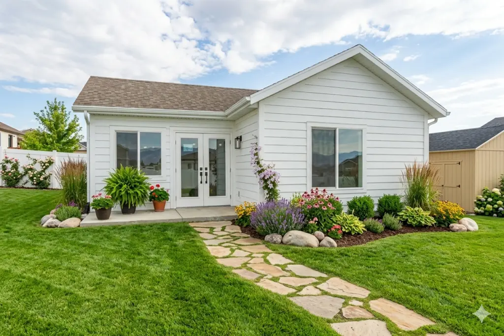 The finished Bennett ADU, built by Nest Tiny Homes on sitework by J&J
